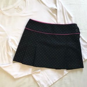 Sisley Black Wool Blend Skirt Pink Polka Dots